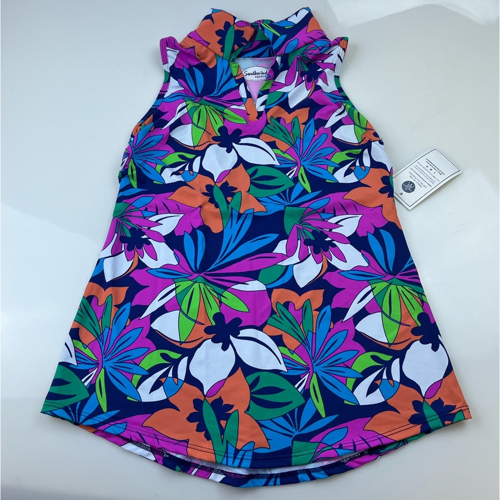 SOUTHWIND Printed UPF 50 Pebble Beach Top in Twiggy N249